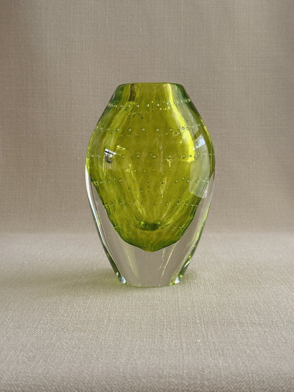 Hand-Blown Bubble Vase — Olive