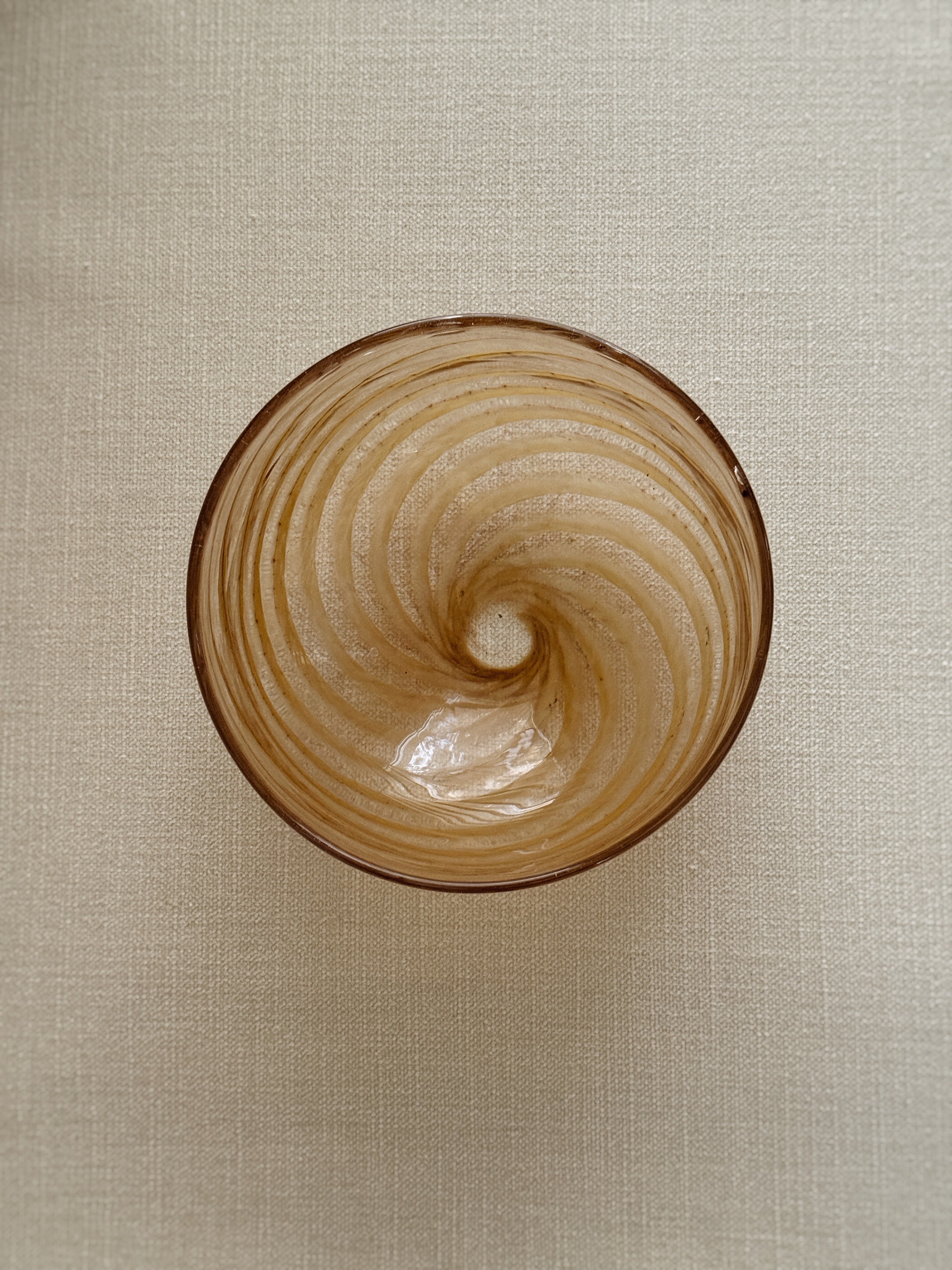 Hand-Blown "Feather" Bowl — Tobacco