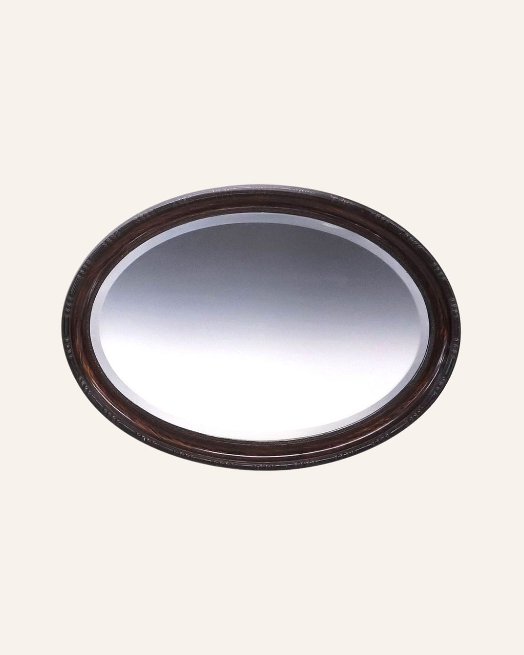 English Ebonized Oval Wall Mirror