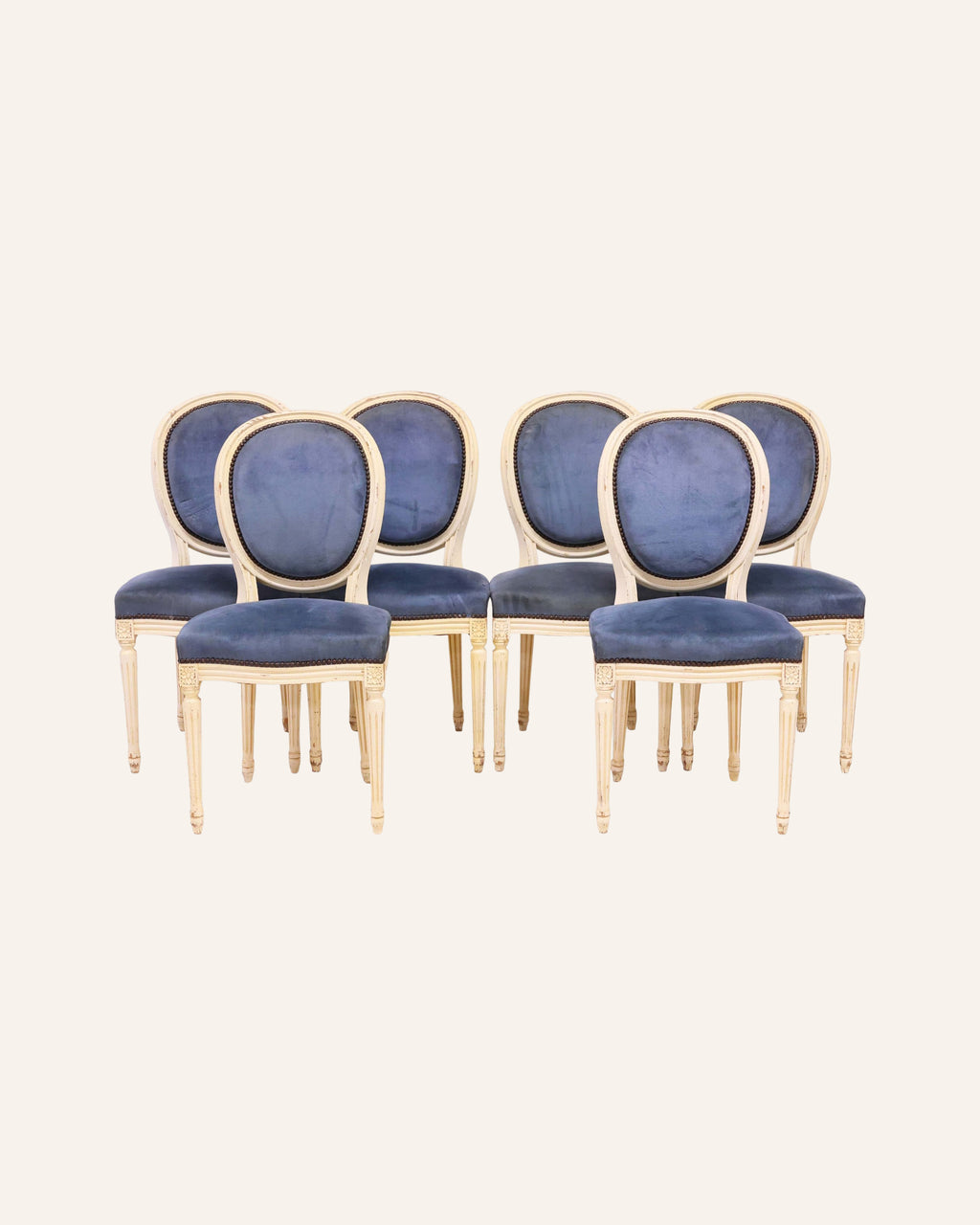 French Louis XVI–Style Painted Dining Chairs (set of 2)