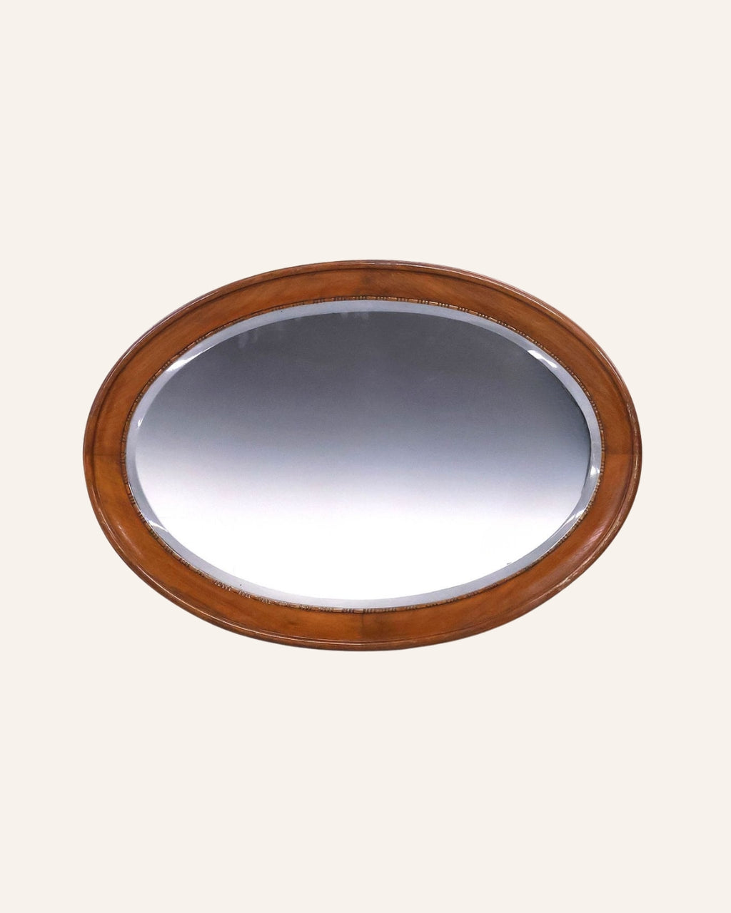 English Walnut Oval Wall Mirror