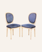 French Louis XVI–Style Painted Dining Chairs (set of 2)
