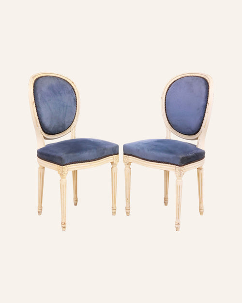 French Louis XVI–Style Painted Dining Chairs (set of 2)