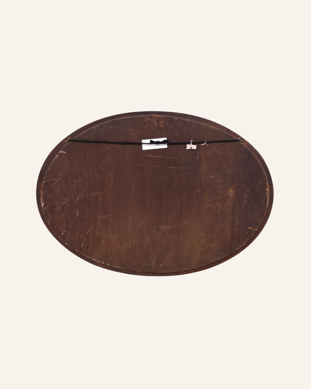 English Walnut Oval Wall Mirror