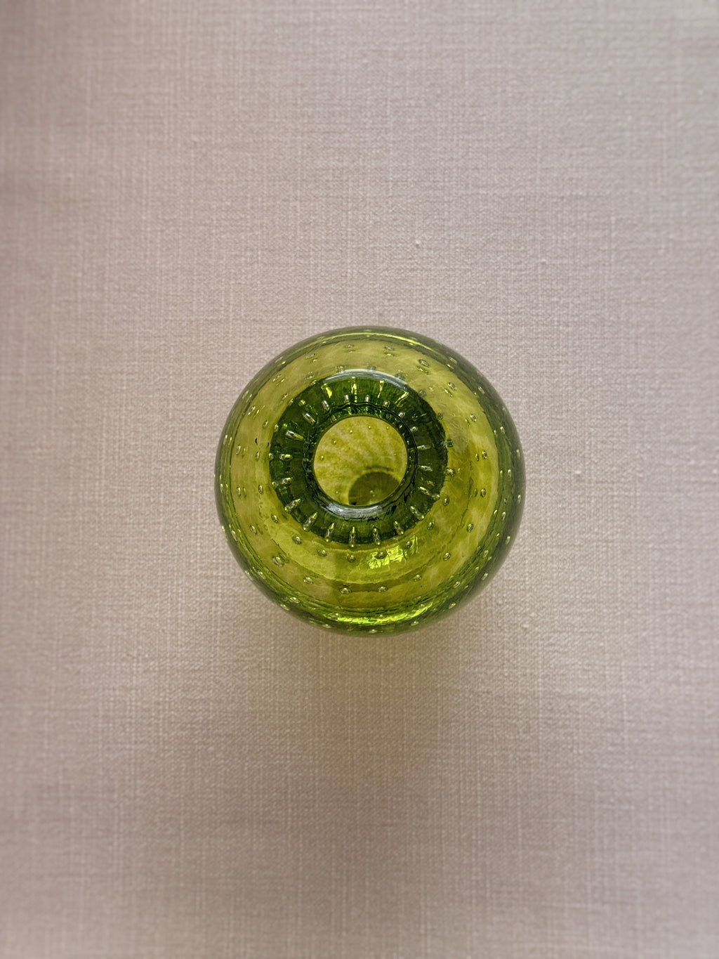 Hand-Blown Bubble Vase — Olive