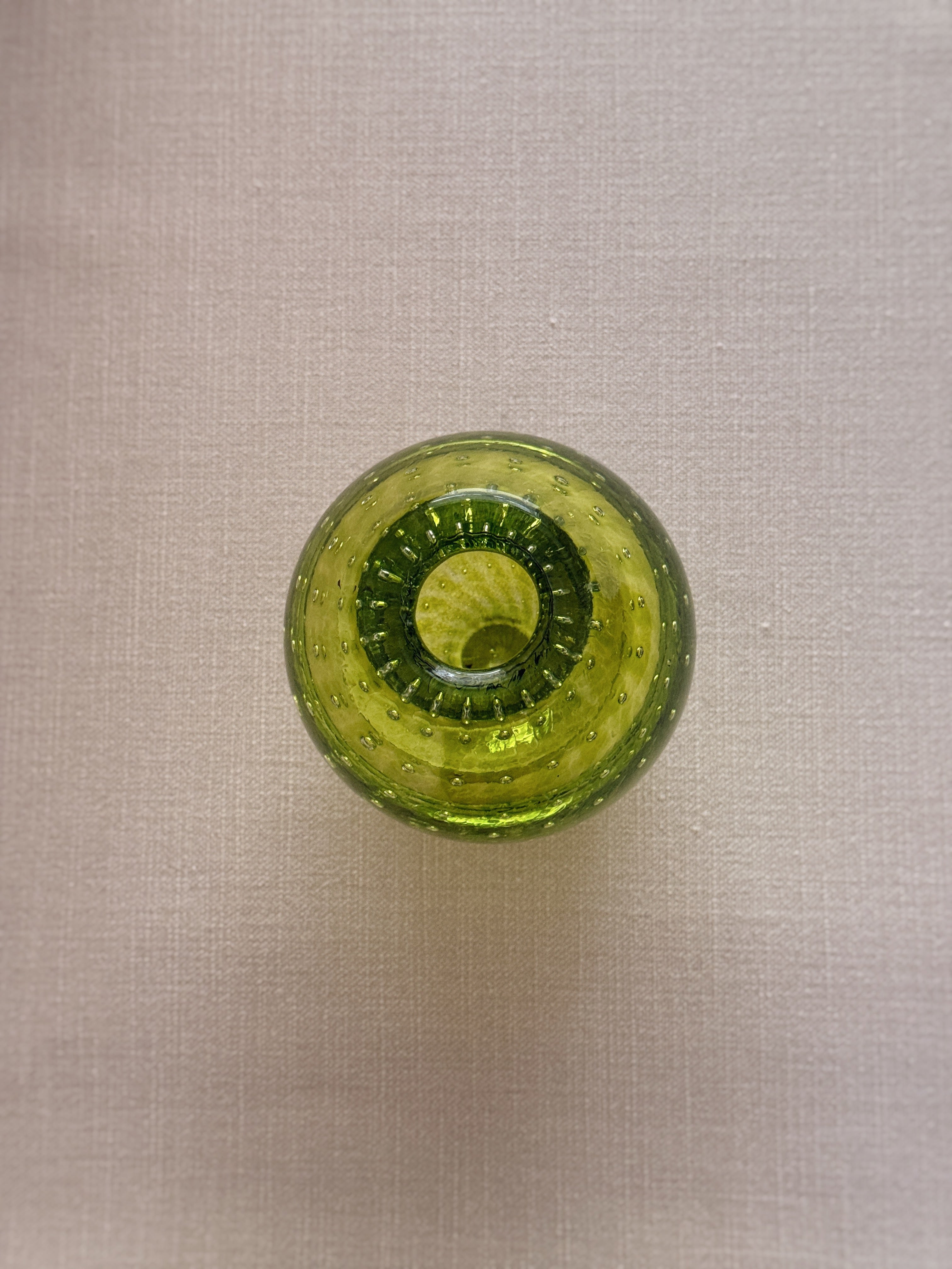 Hand-Blown Bubble Vase — Olive