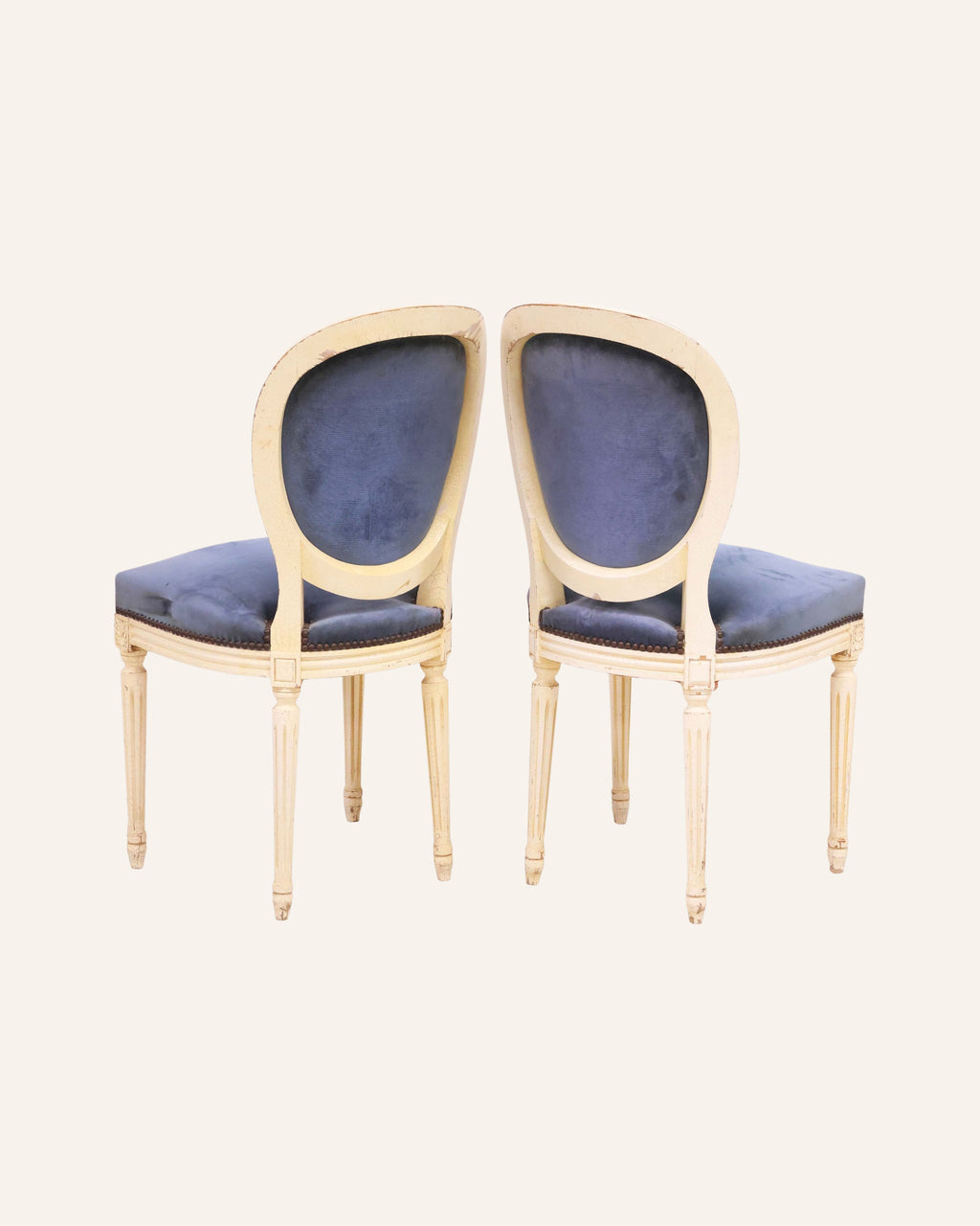 French Louis XVI–Style Painted Dining Chairs (set of 2)