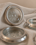 Vintage Watson Sterling Silver & Crystal Coasters (Set of 4)