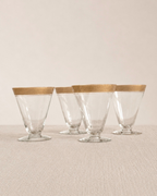 Vintage Gold-Rim Cocktail Glasses, Set of Four