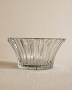 Vintage Ribbed Crystal Centerpiece Bowl