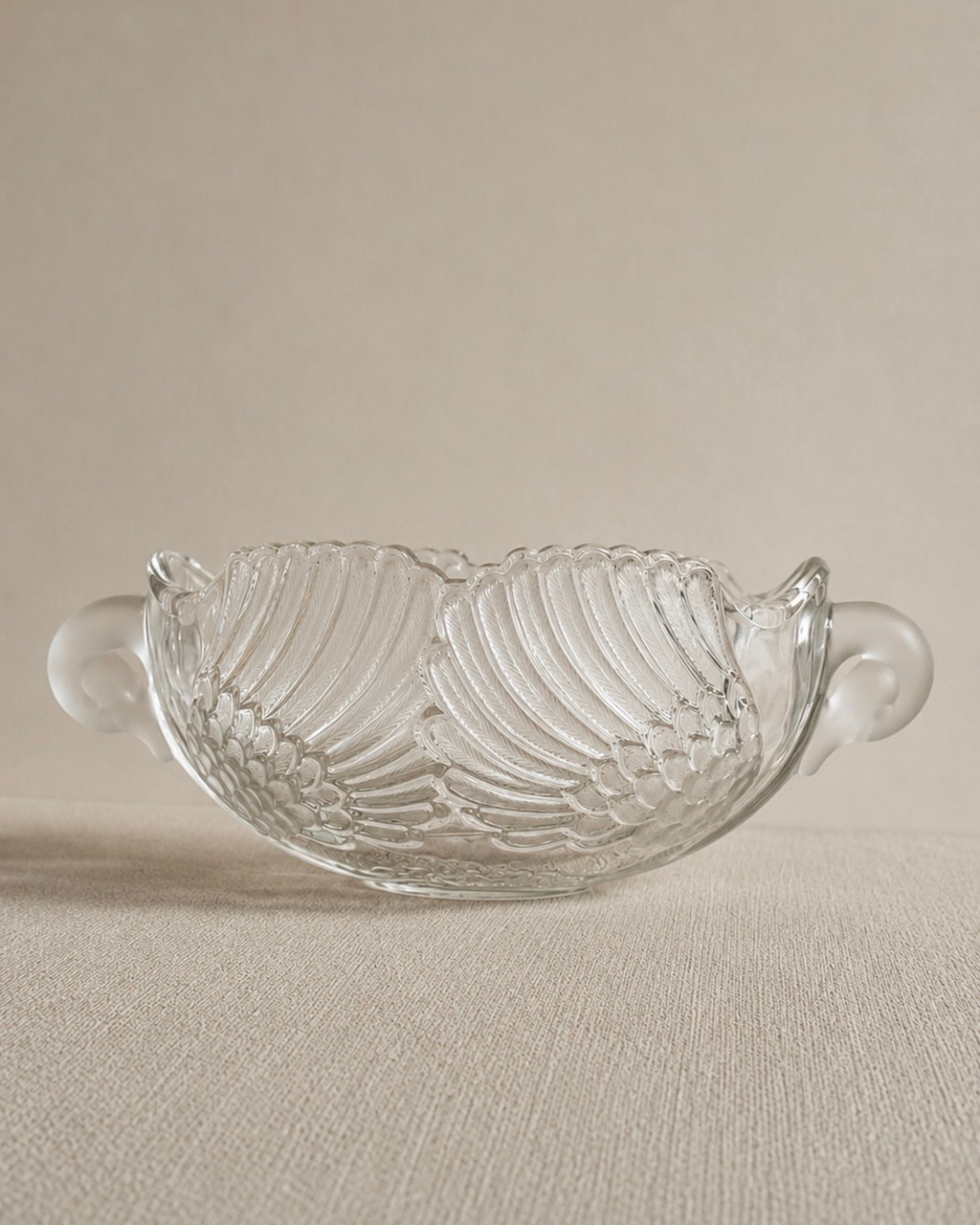 Vintage Crystal Swan Bowl