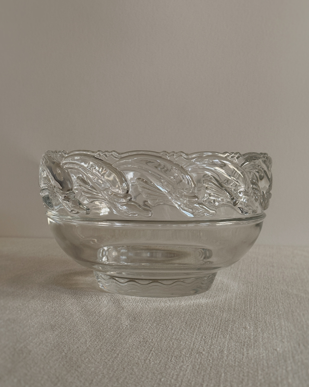 Vintage Tiffany & Co. Crystal Dolphin Bowl