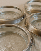 Vintage Watson Sterling Silver & Crystal Coasters (Set of 4)