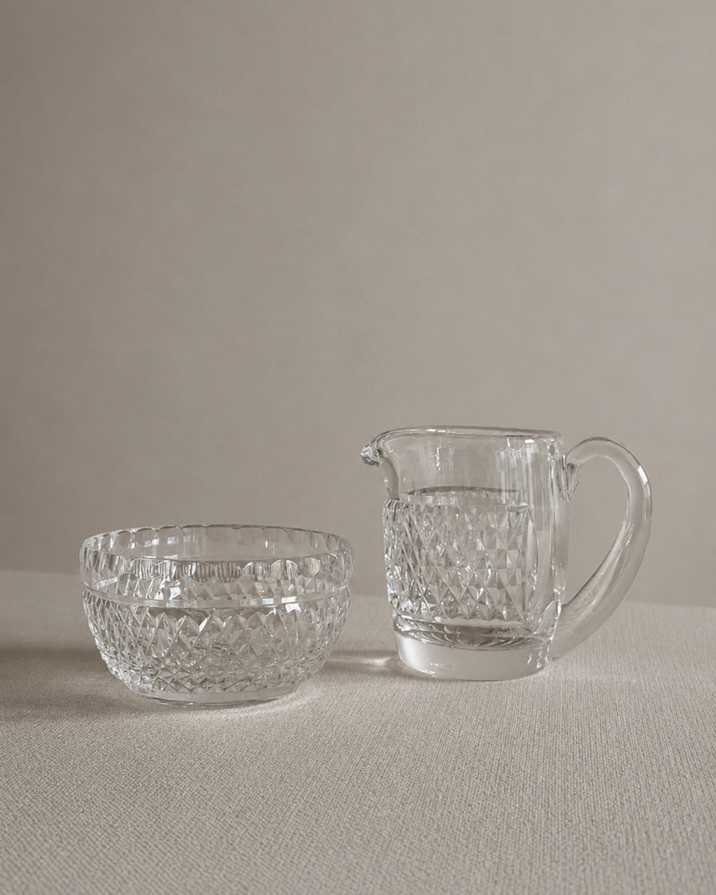 Vintage Waterford Crystal Colleen Dessert Bowl & Creamer Set