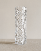 Large Vintage Cut Crystal Floral Vase