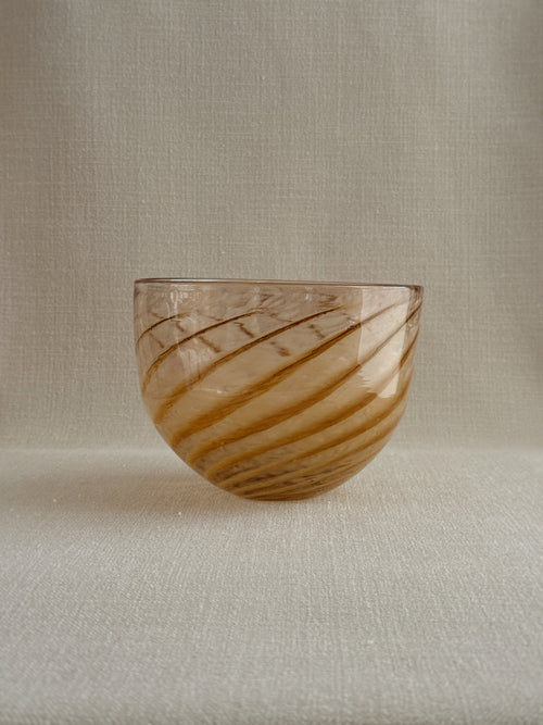 Hand-Blown "Feather" Bowl — Tobacco