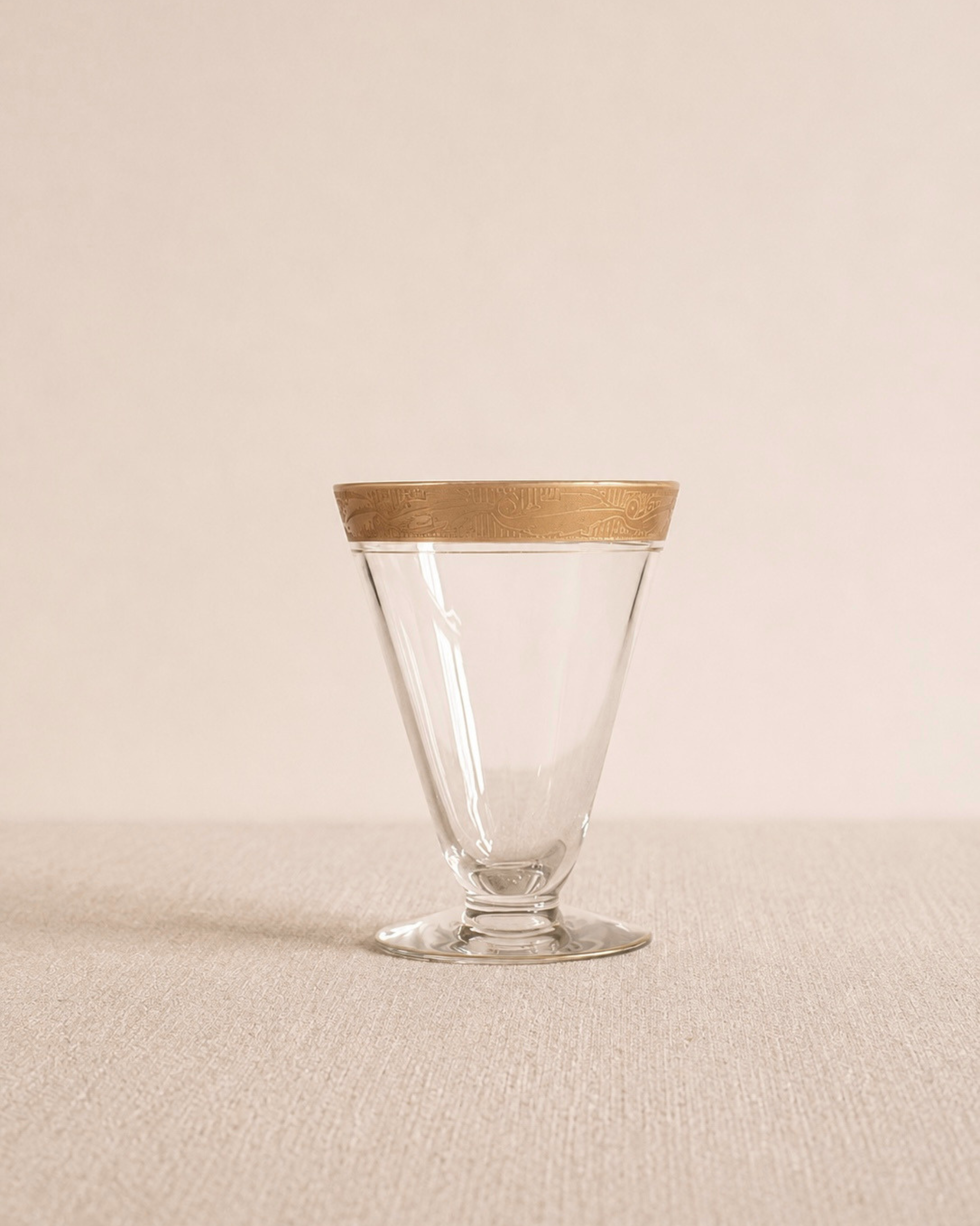 Vintage Gold-Rim Cocktail Glasses, Set of Four