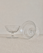 Laurel Leaf Etched Hand-Blown Crystal Coupes, Set of 2