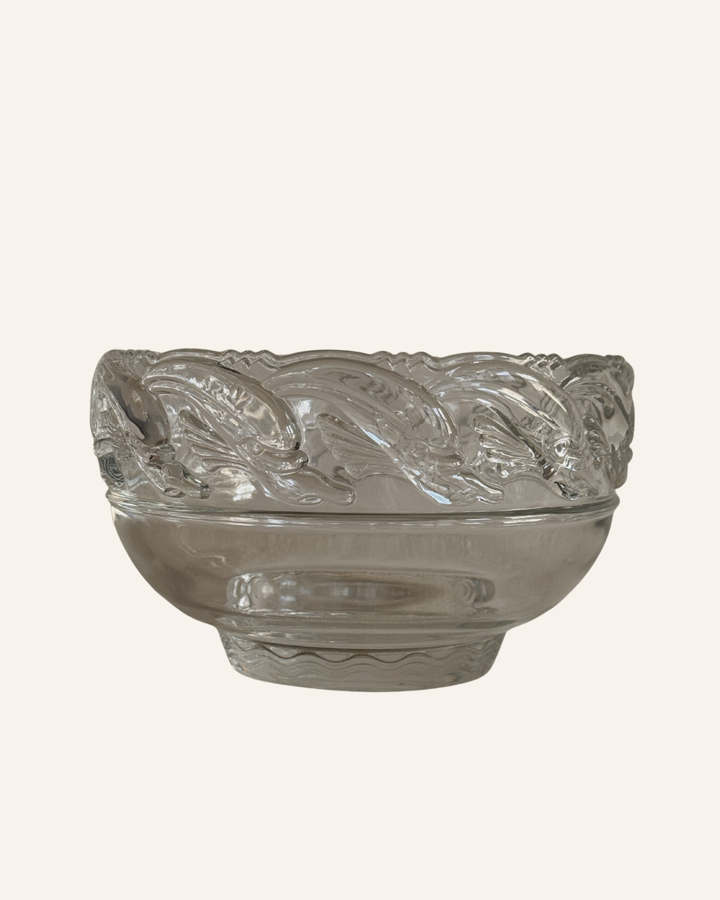 Vintage Tiffany & Co. Crystal Dolphin Bowl