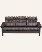 Vintage Danish Tufted Leather Sofa