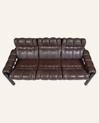 Vintage Danish Tufted Leather Sofa