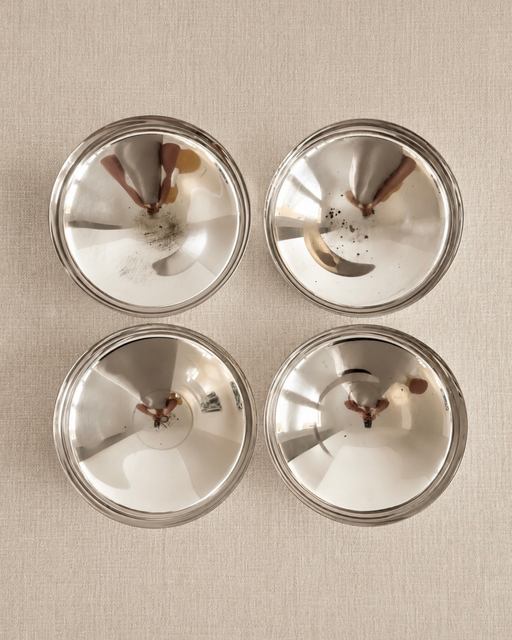 Vintage Spanish Silver-Plated Coupes, Set of Four