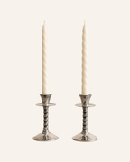 Vintage Spanish Silver-Plated Candlesticks, Set of Two