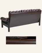 Vintage Danish Tufted Leather Sofa