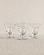 Laurel Leaf Etched Hand-Blown Crystal Glasses, Set of 6
