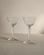 Pair of Vintage Cut Crystal Cocktail Glasses