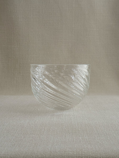 Hand-Blown "Feather" Bowl — Clear