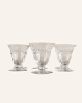 Laurel Leaf Etched Hand-Blown Crystal Glasses, Set of 6