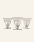 Laurel Leaf Etched Hand-Blown Crystal Glasses, Set of 6