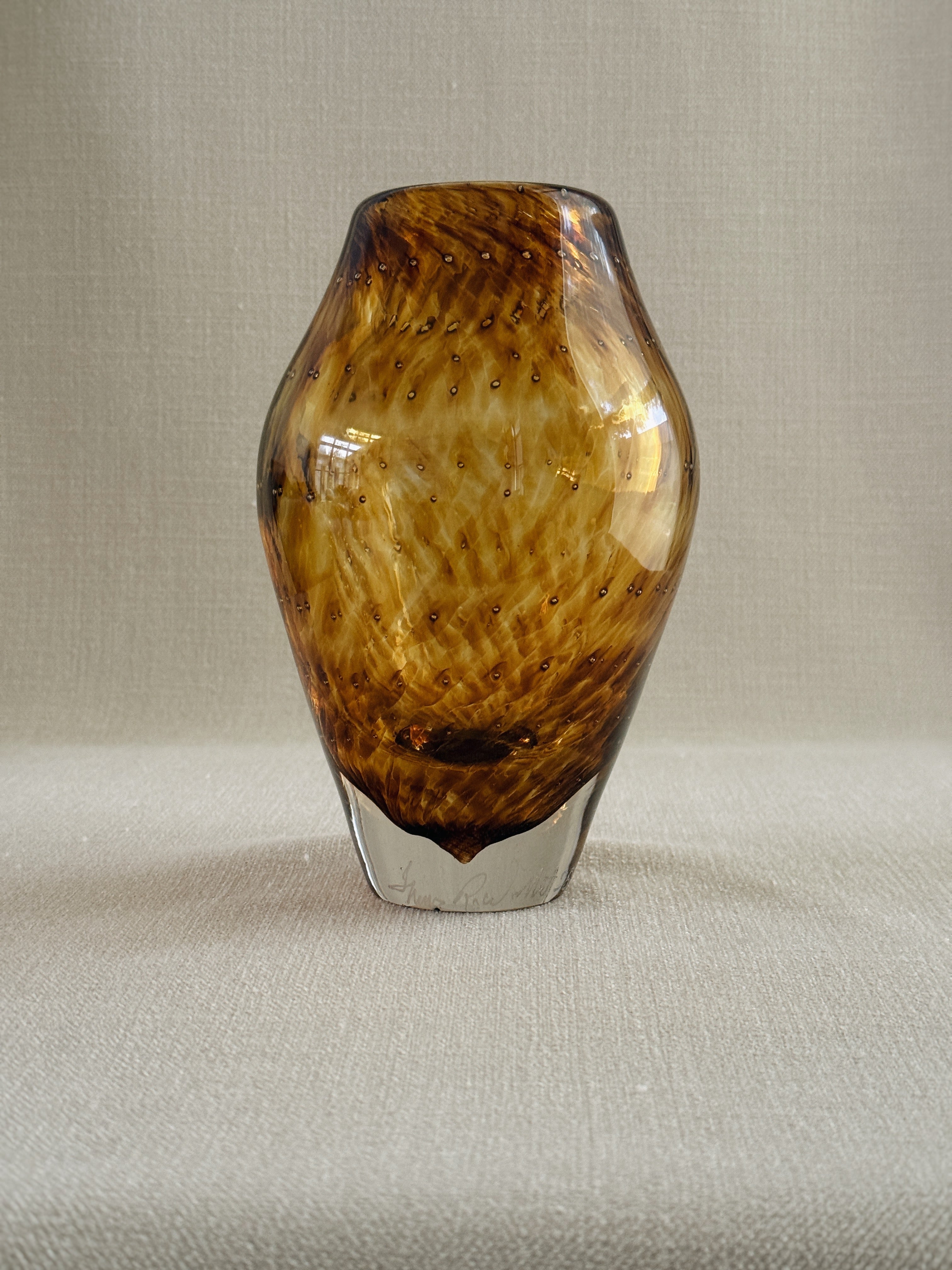 Hand-Blown Bubble Vase — Tobacco