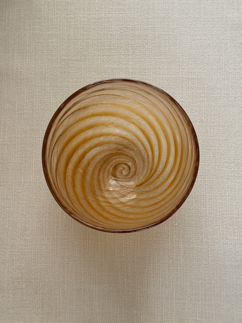 Hand-Blown "Feather" Bowl — Tobacco