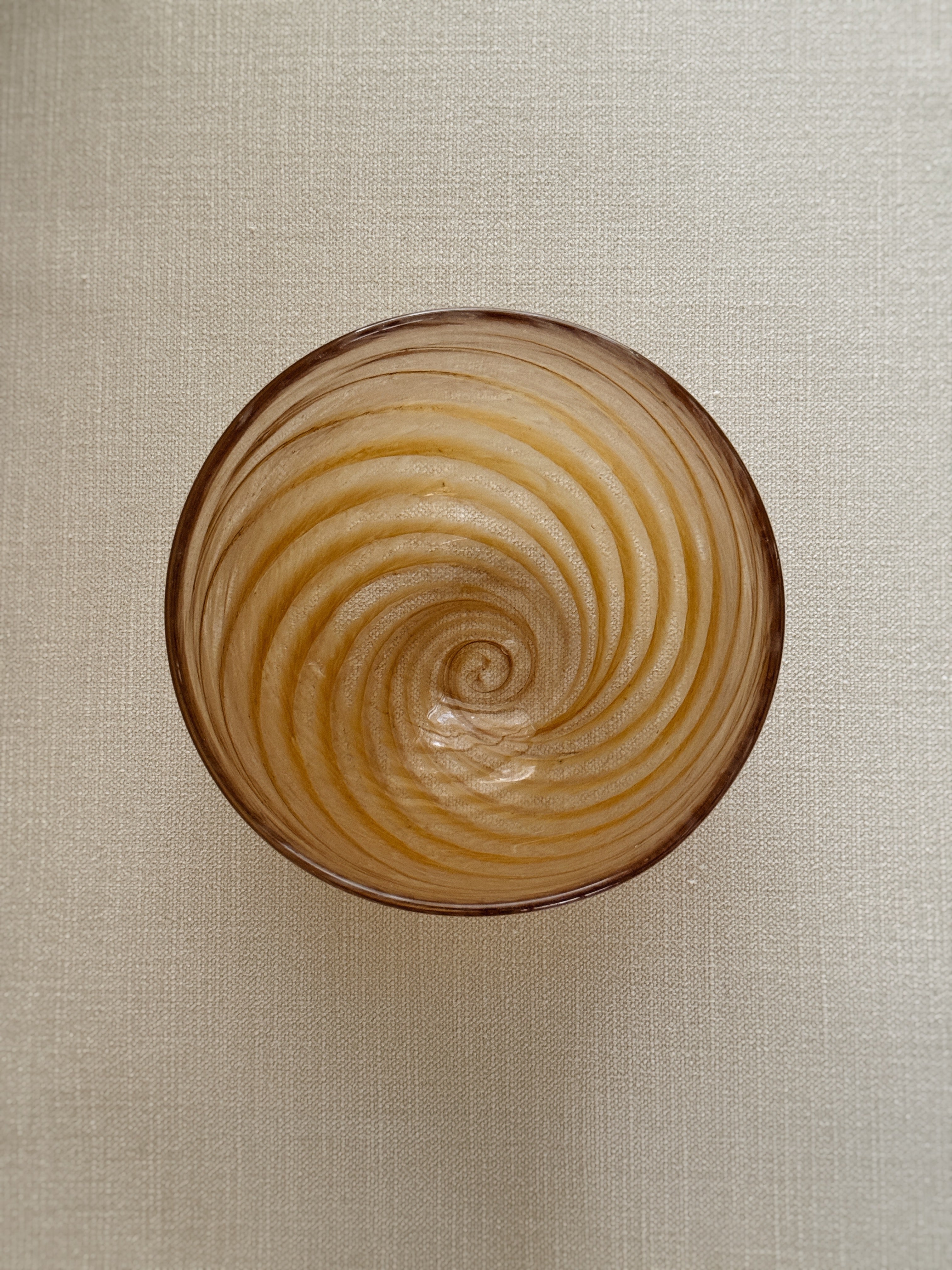 Hand-Blown "Feather" Bowl — Tobacco