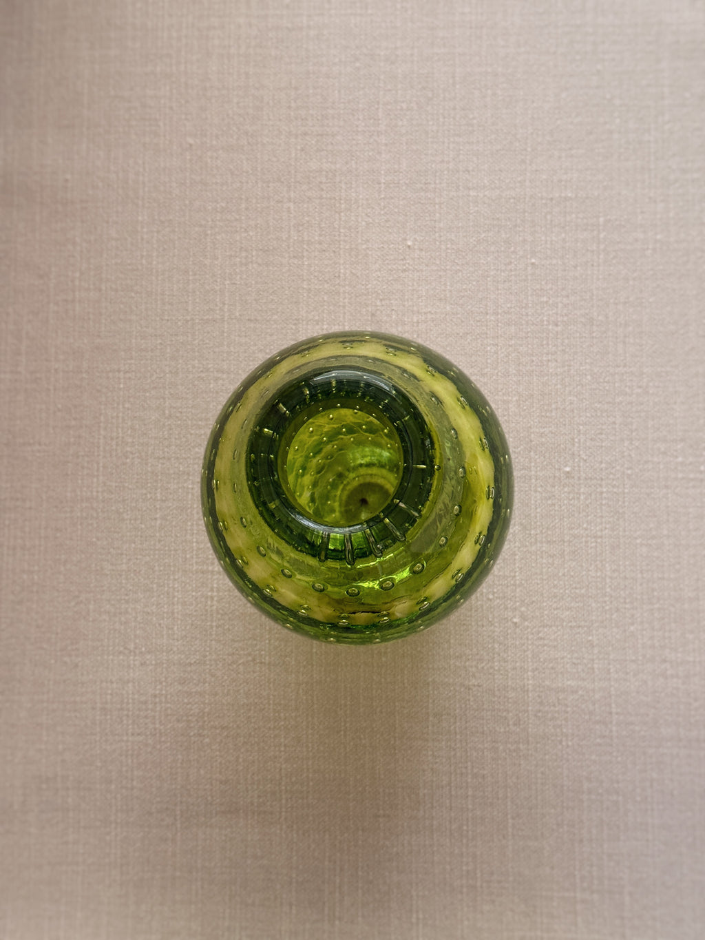 Hand-Blown Bubble Vase — Olive