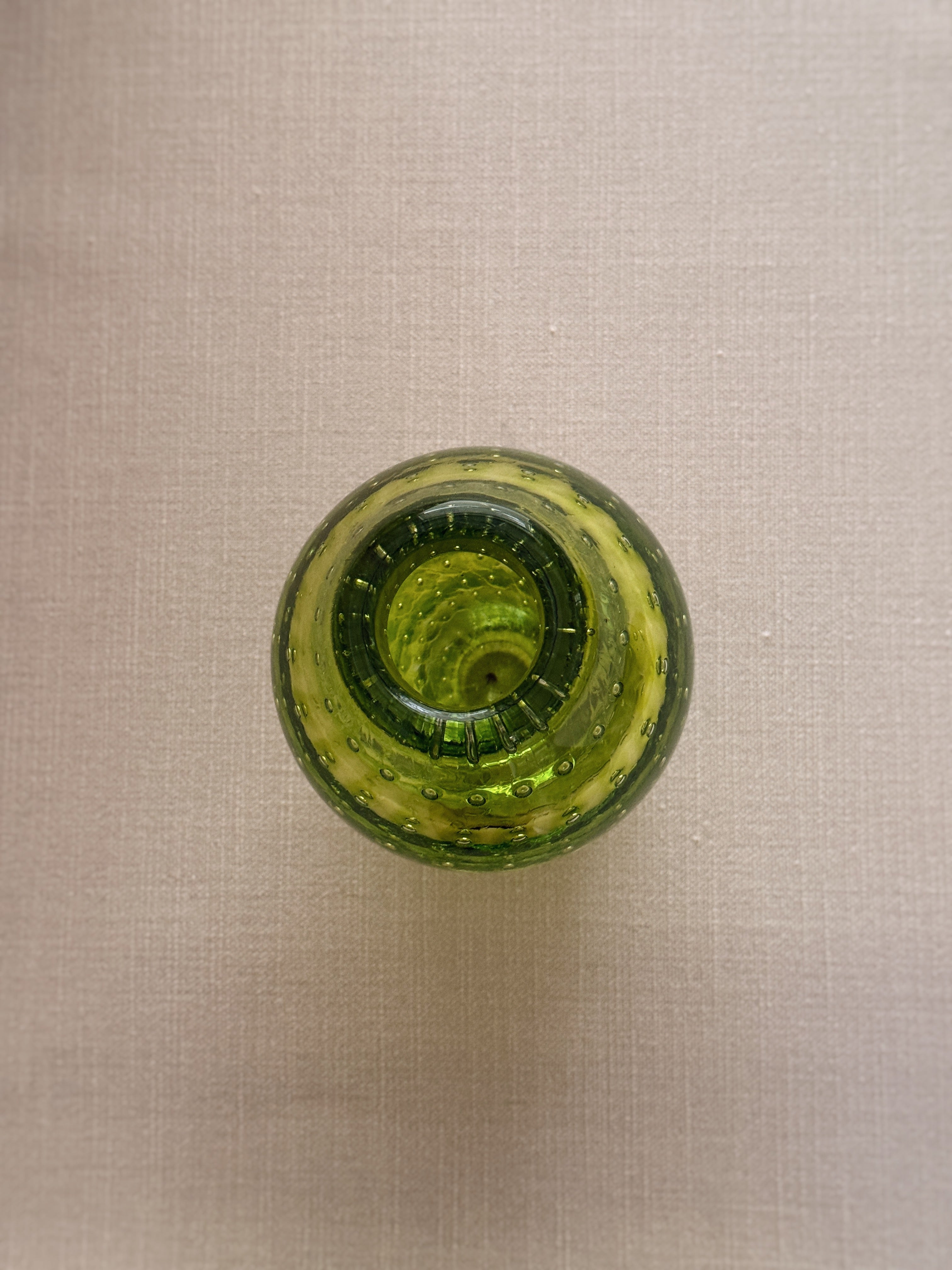 Hand-Blown Bubble Vase — Olive