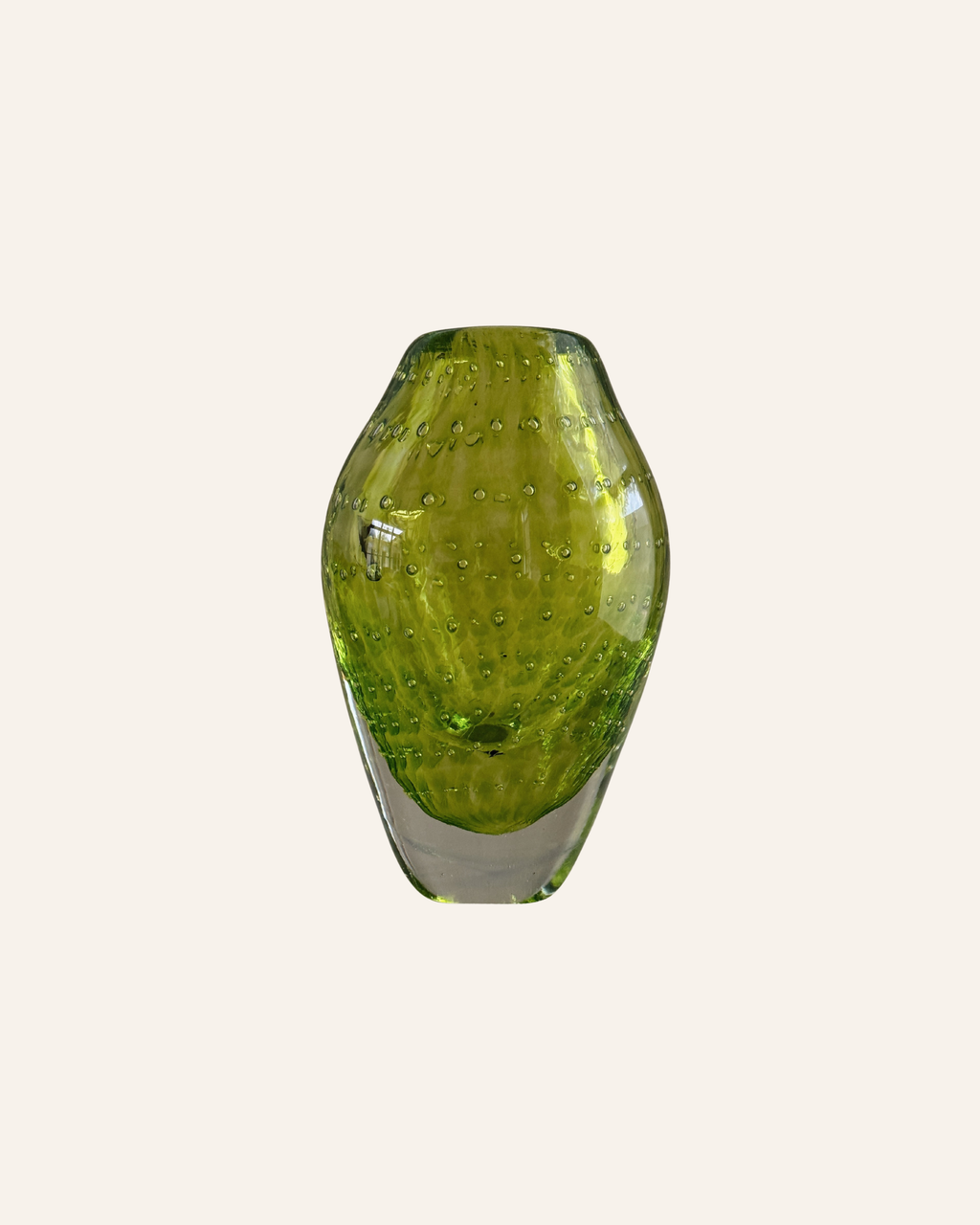 Hand-Blown Bubble Vase — Olive