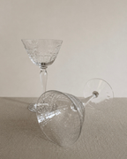 Pair of Vintage Cut Crystal Cocktail Glasses