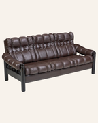 Vintage Danish Tufted Leather Sofa