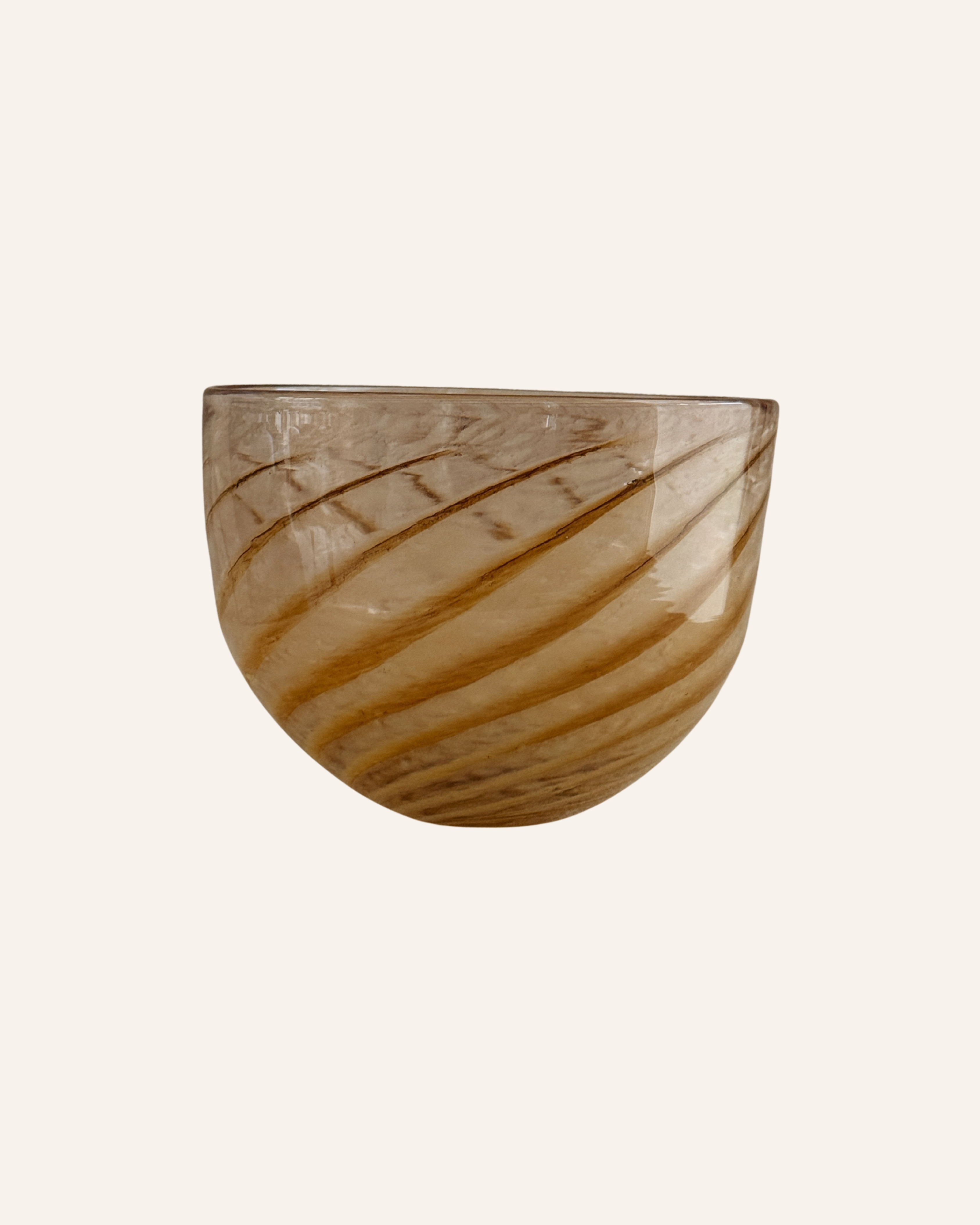 Hand-Blown "Feather" Bowl — Tobacco
