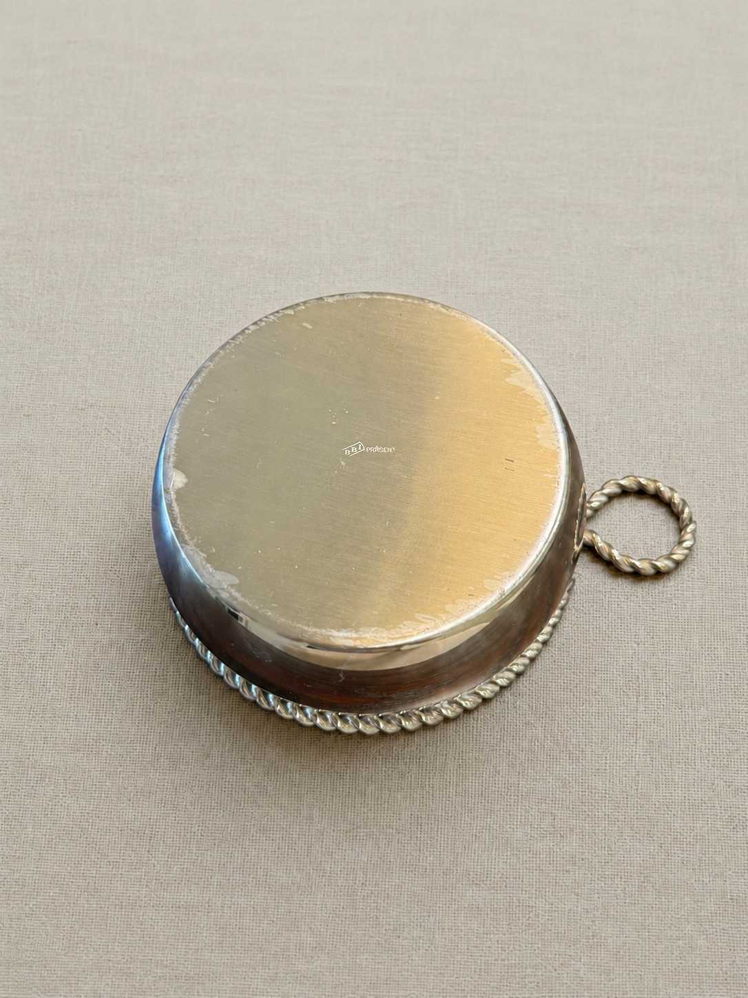 Vintage BBI Präsent Silver-Plated Wine Bottle Coaster